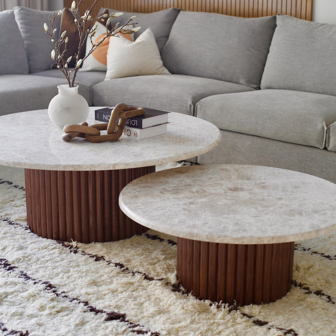 Unity End Table Handmade Unity Omani Marble and Wood Coffee Tables | Kate Kerdi Home ...